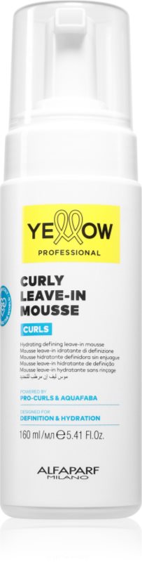 Yellow Professional Curls Curly Leave-in Mousse ingrijire leave-in pentru păr creț 160 ml