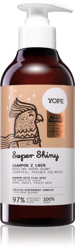 Yope Daily Heroes Super Shiny șampon stralucire pentru parul ondulat si cret 170 ml