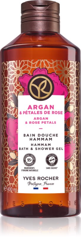 Yves Rocher Bain de Nature gel de dus si baie Argan & Petal Rose 400 ml