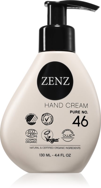 ZENZ Organic Pure No. 46 crema de maini cu textura fina pentru piele sensibila 130 ml
