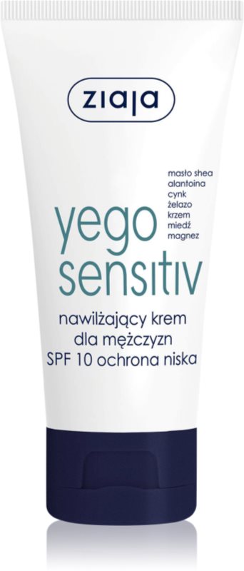 Ziaja Yego Sensitiv crema calmanta si hidratanta pentru barbati SPF 10 50 ml