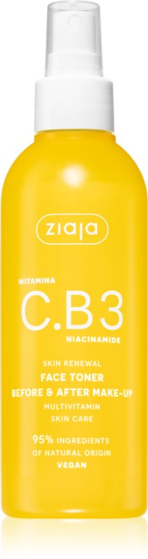 Ziaja Vitamin C.B3 Niacinamide tonic pentru curățarea tenului Spray 190 ml