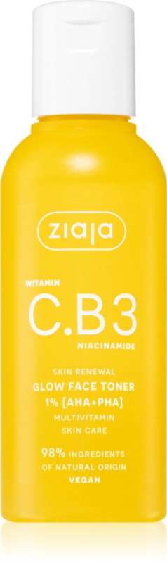 Ziaja Vitamin C.B3 Niacinamide loțiune tonică exfoliantă cu acizi 1% [aha+pha] 120 ml