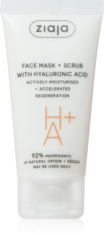 Ziaja Face Mask + Scrub with Hyaluronic Acid masca exfolianta 55 ml