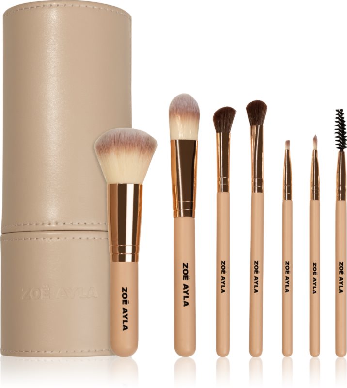 Zoë Ayla Makeup Brush Set 7 Piece set de pensule cu husă