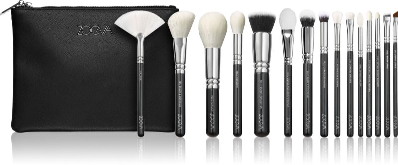 ZOEVA The Artists Brush Set Silver set de pensule cu geantă 1 buc