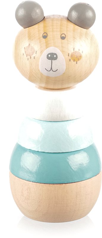 Zopa Wooden Rings Toy animal animăluțe inserabile din lemn Bear 1 buc
