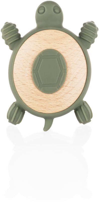 Zopa Silicone Wooden Teether Turtle jucărie pentru dentiție