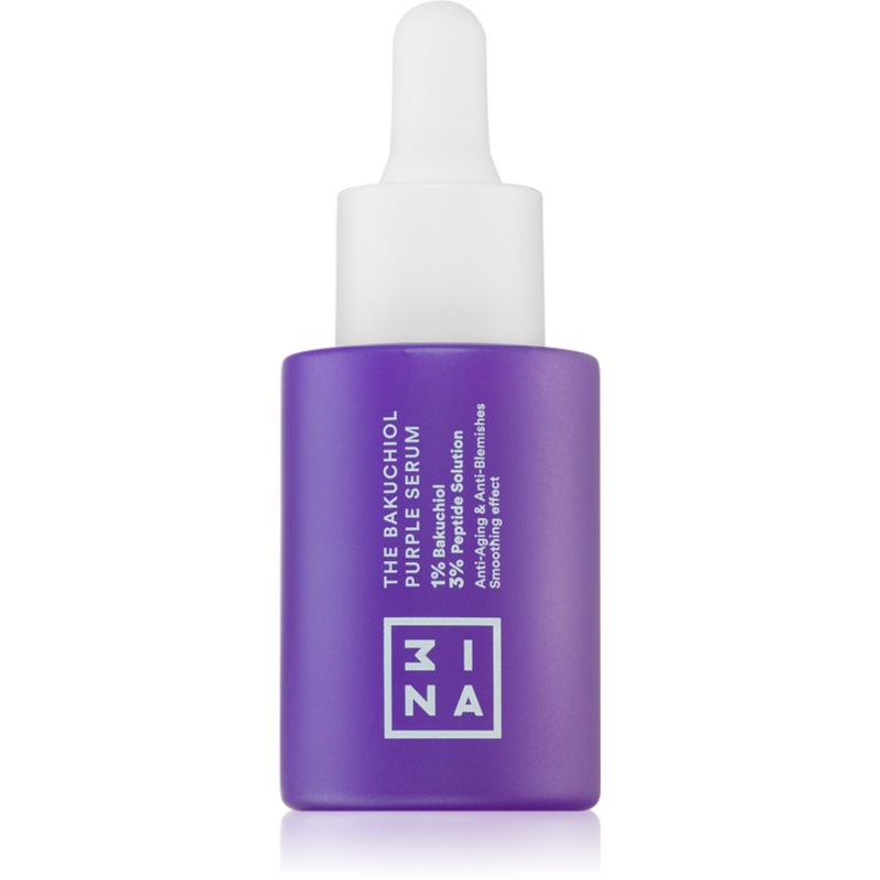 3INA The Bakuchiol Purple Serum serum cu efect de iluminare pentru protectia tenului 30 ml