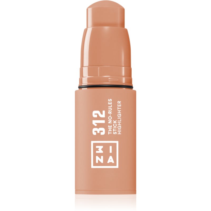 3INA The No-Rules Stick dermatograf multifuncțional pentru ochi, buze și obraji culoare Highlighter 312 - Translucent rose gold 5 g