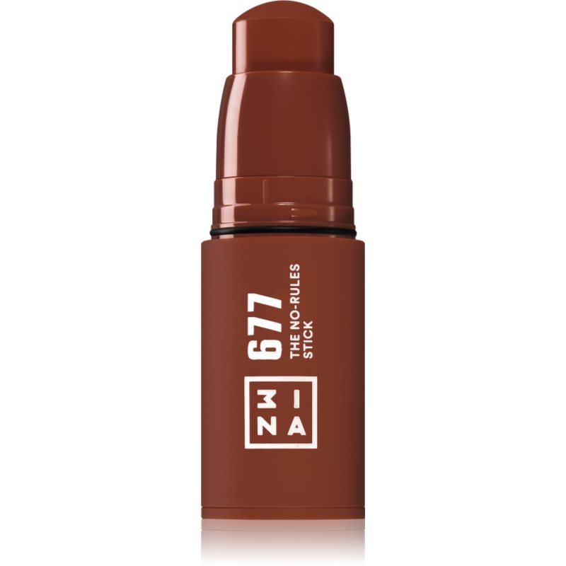 3INA The No-Rules Stick dermatograf multifuncțional pentru ochi, buze și obraji culoare 677 - Medium neutral brown 5 g