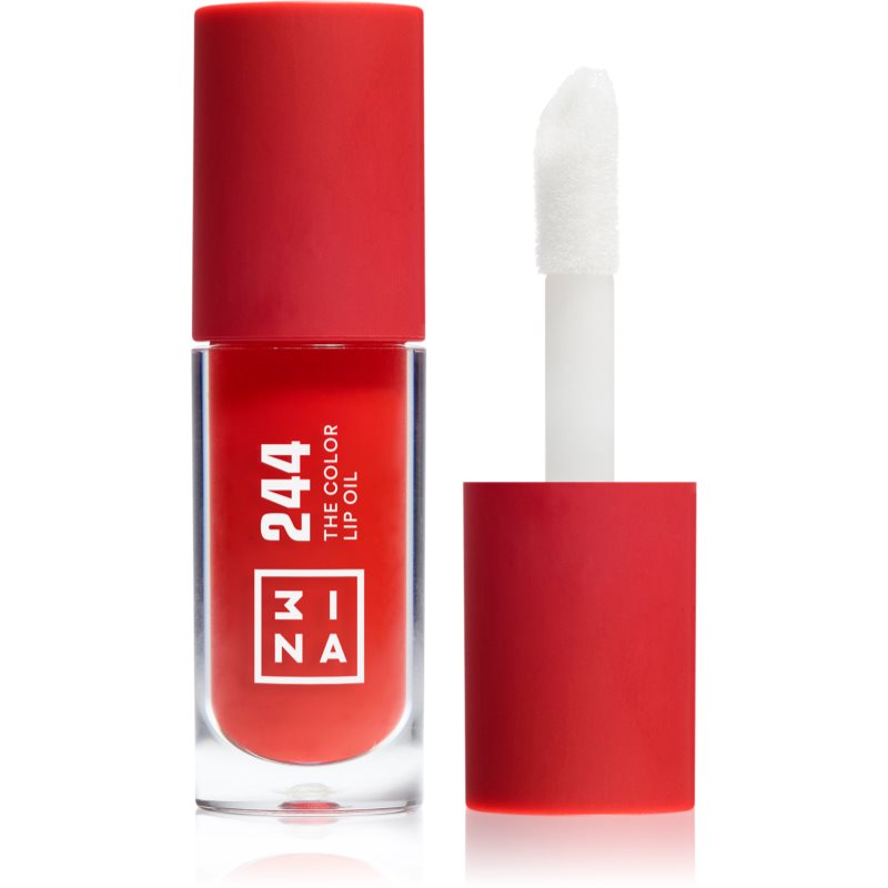 3INA The Color Lip Oil ulei hidratant de buze culoare 244 - Classic Rich Red, sheer 4 ml