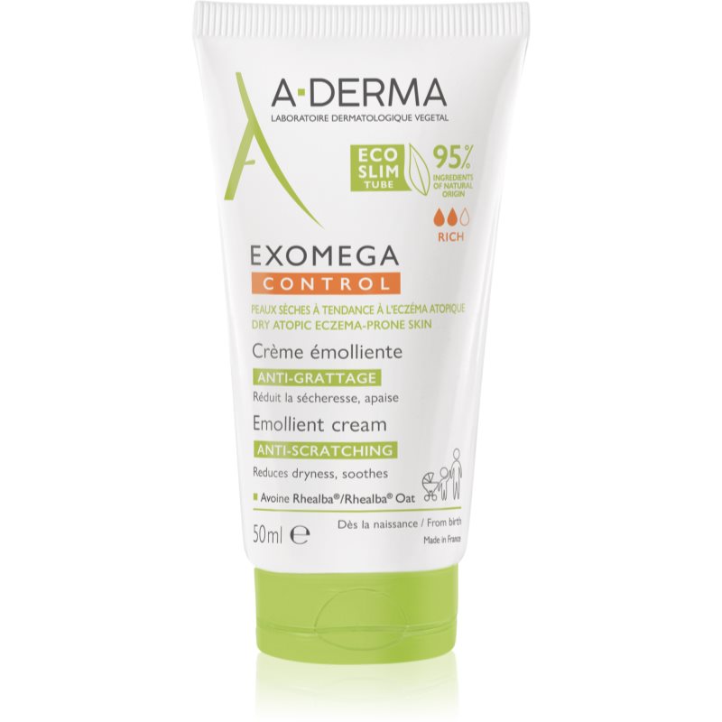 A-Derma Exomega Control Emollient Cream crema de corp pentru piele foarte sensibila sau cu dermatita atopica 50 ml