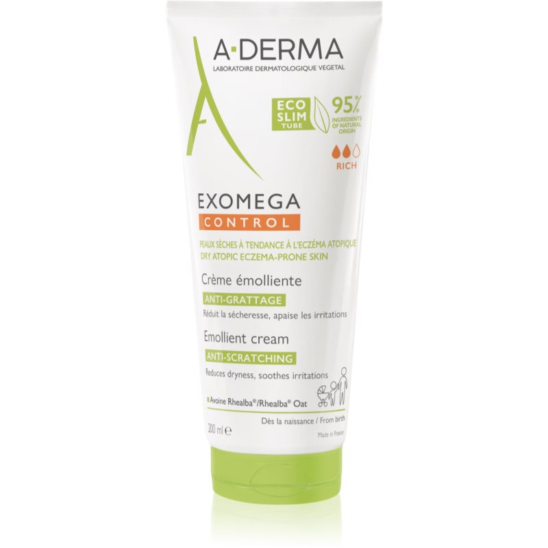 A-Derma Exomega Control Emollient Cream crema de corp pentru piele foarte sensibila sau cu dermatita atopica 200 ml