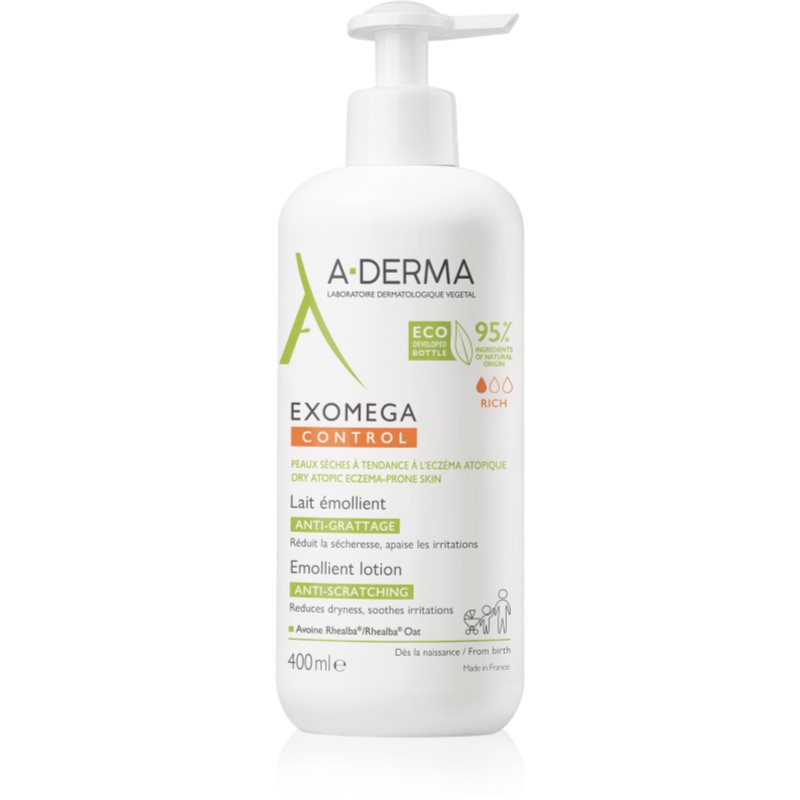 A-Derma Exomega Control Emollient Lotion lapte de corp impotriva iritatiilor si mancarimilor 400 ml