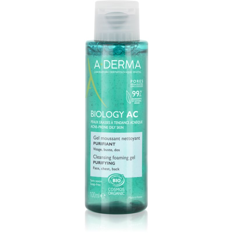 A-Derma Biology AC gel spumant de curatare pentru ten gras și mixt 100 ml