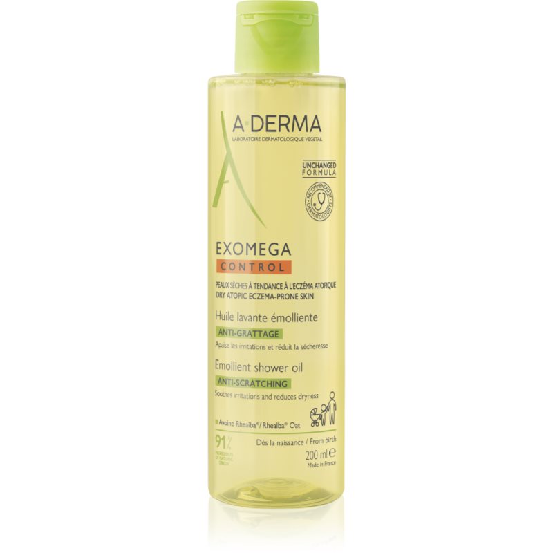 A-Derma Exomega Control Emollient Shower Oil ulei de duș emolient pentru piele uscata spre atopica 200 ml