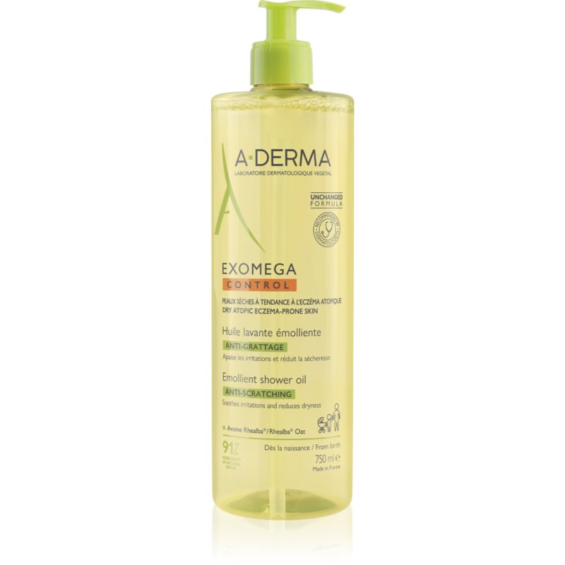 A-Derma Exomega Control Emollient shower oil ulei de dus pentru piele uscata spre atopica 750 ml