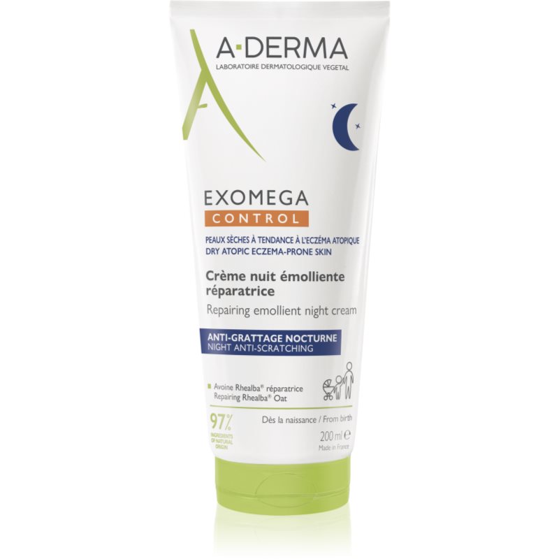 A-Derma Exomega Control Repairing Emollient Night Cream crema regeneratoare de noapte 200 ml