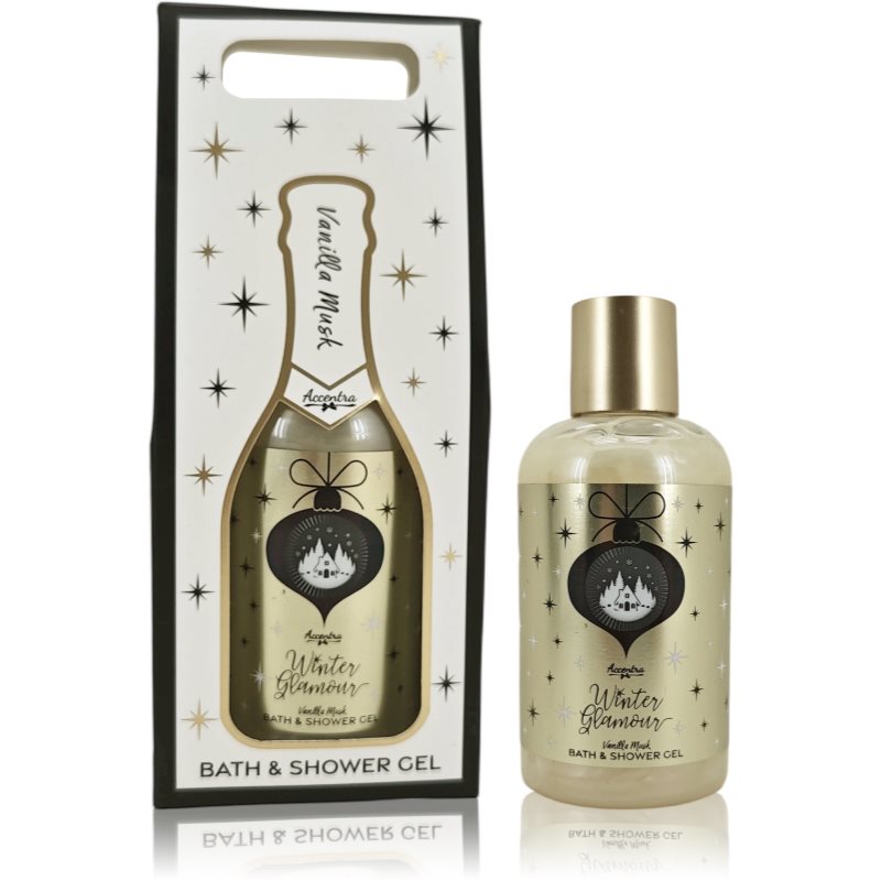 Accentra Winter Glamour Bath & Shower Gel gel de duș în ambalaj cadou cu parfum Vanilla & Musk 180 ml