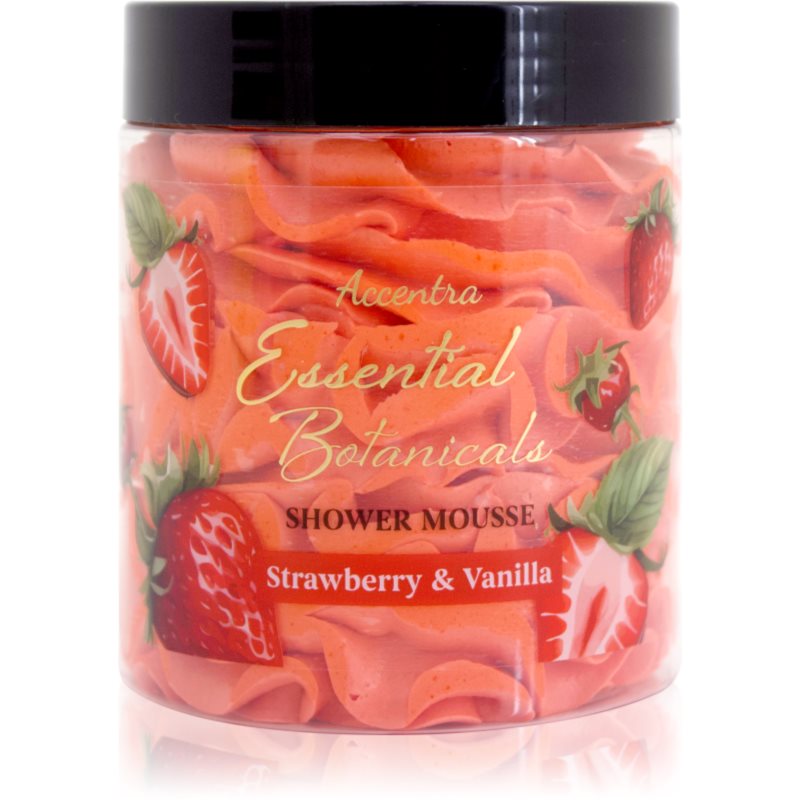 Accentra Essential Botanicals Shower Mousse spumă pentru duș cu parfum Strawberry & Vanilla 200 g