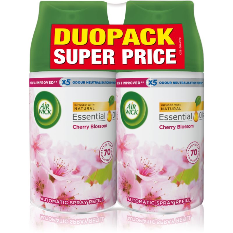 Air Wick Freshmatic Cherry Blossom odorizant de camera rezervă DUO 2x250 ml