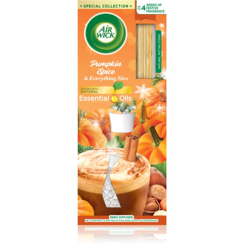 Air Wick Reed Diffuser Pumpkin Spice & Everything Fine aroma difuzor cu rezervã 30 ml