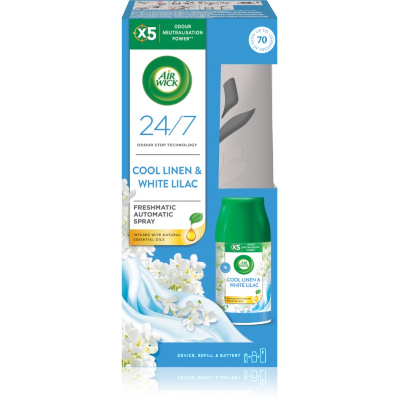 Air Wick Freshmatic Cool Linen & White Lilac odorizant de aer automat cu reîncărcare 250 ml