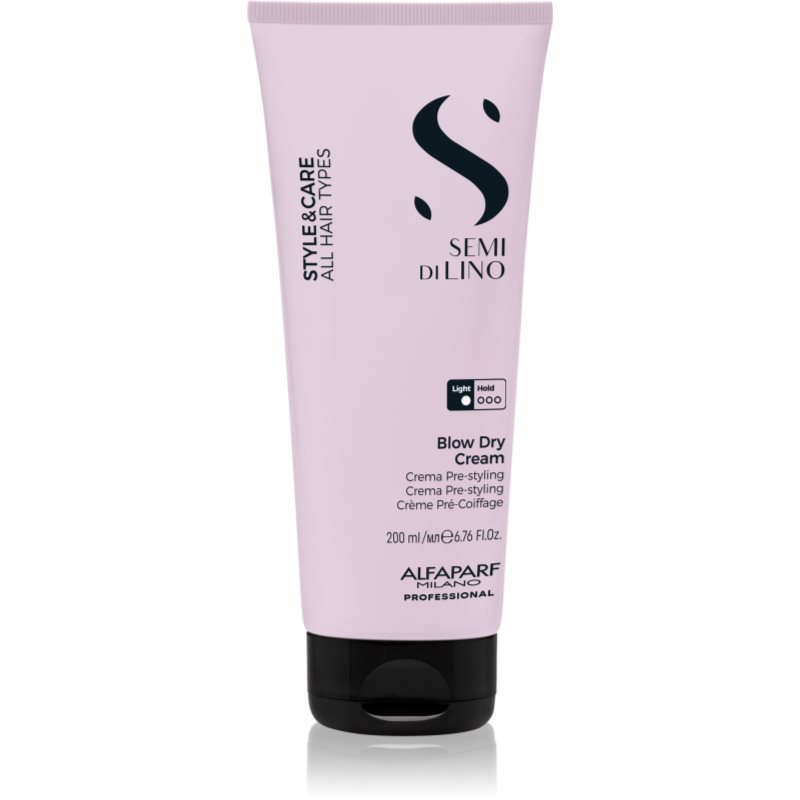 Alfaparf Milano Semi di Lino Style&Care Blow Dry Cream cremă protectoare pentru accelerarea uscării prin suflare pentru toate tipurile de păr 200 ml