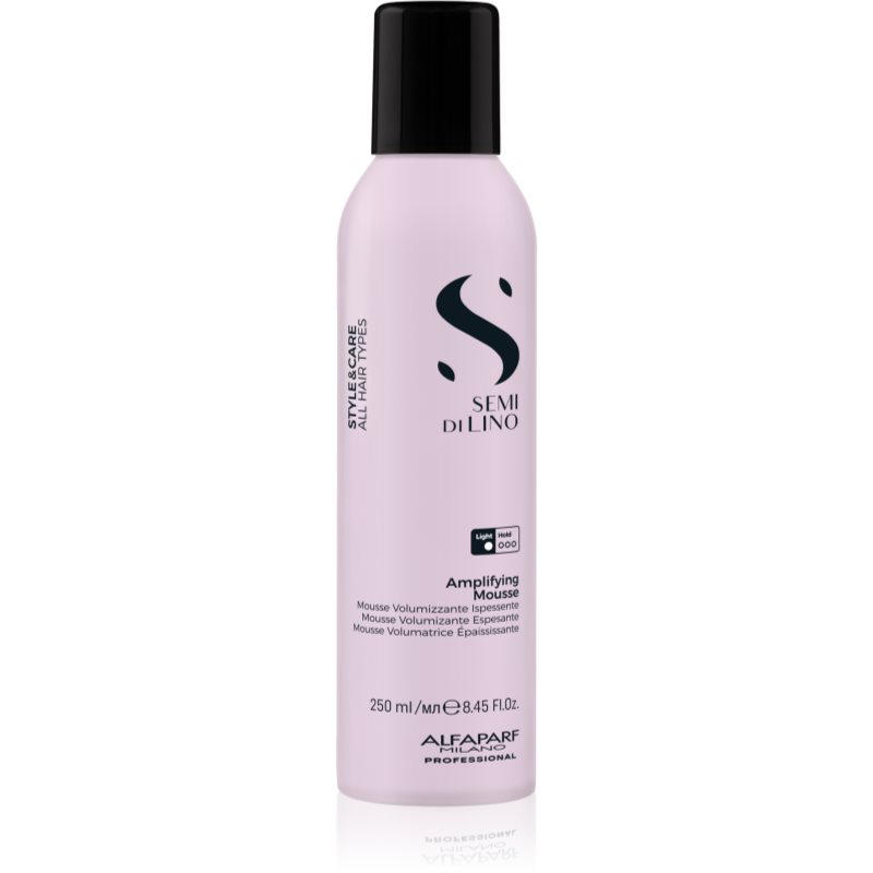 Alfaparf Milano Semi di Lino Style&Care Amplifying Mousse fixativ de păr pentru volum, cu fixare medie pentru fixare naturala si stralucire 250 ml