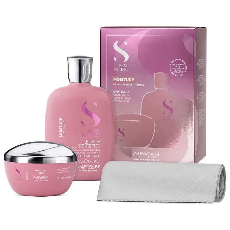 Alfaparf Milano Semi di Lino Moisture set (pentru hidratare si stralucire) pentru par uscat