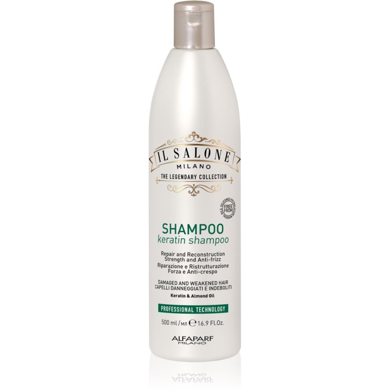 Alfaparf Milano Il Salone Milano Keratin șampon regenerator pentru par deteriorat 500 ml