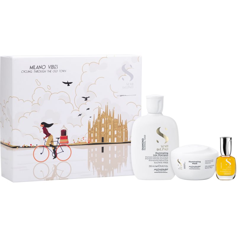 Alfaparf Milano Semi di Lino Diamond Holiday Kit set cadou pentru un par stralucitor si catifelat