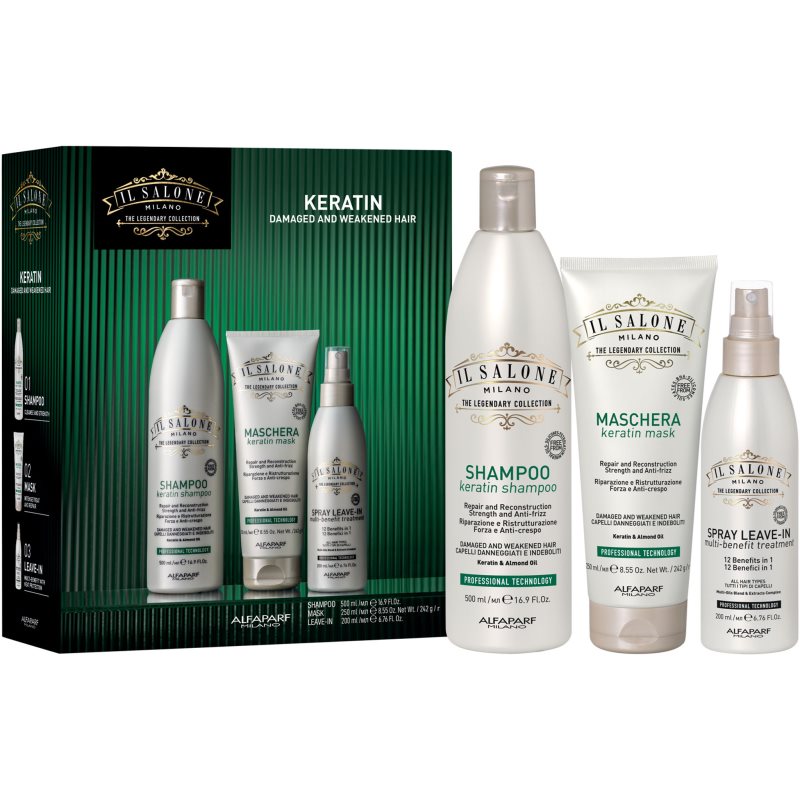 Alfaparf Milano Il Salone Milano Keratin kit set cadou pentru par deteriorat