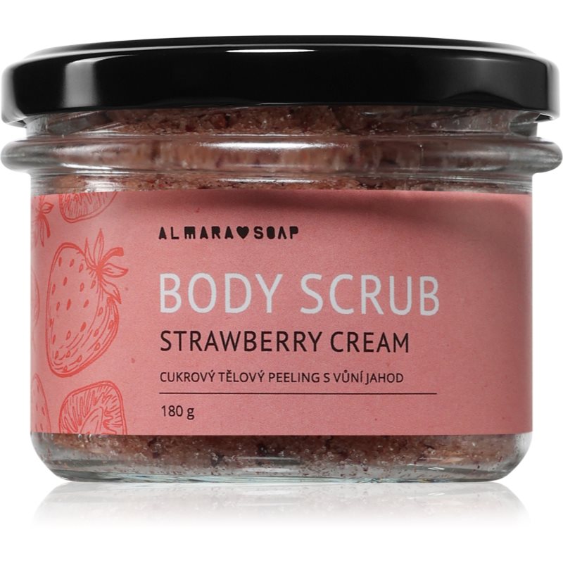 Almara Soap Body Scrub exfoliant de corp cu zahăr Strawberry Cream 180 g Almara Soap Body Scrub exfoliant de corp cu zahăr Strawberry Cream 180 g