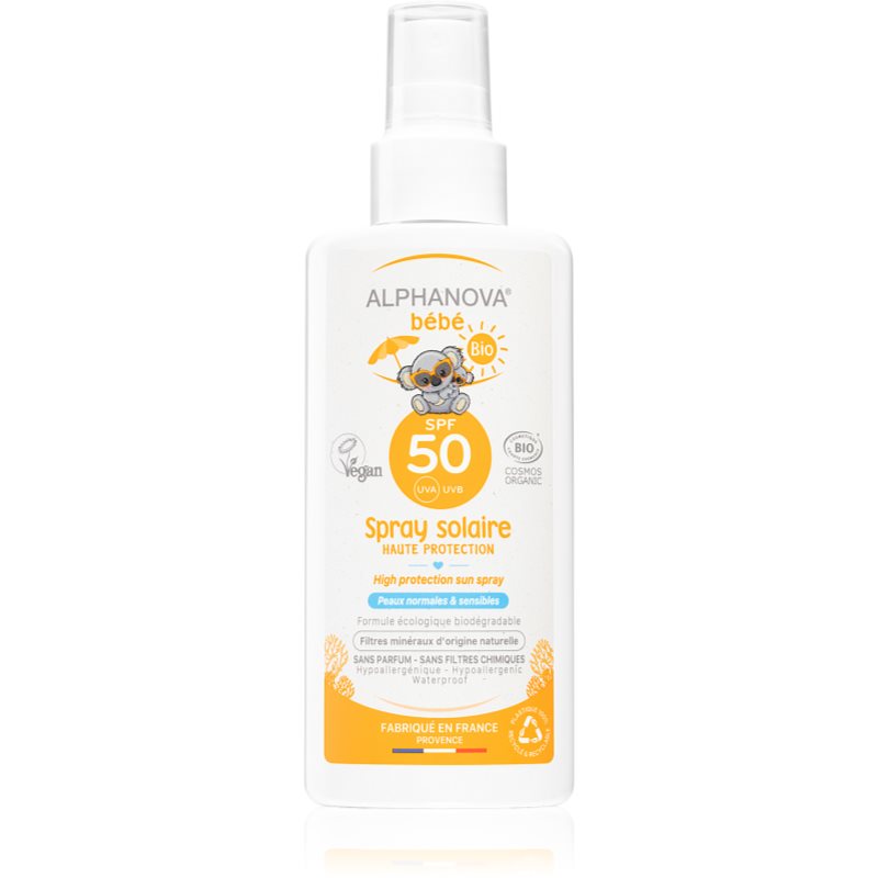 Alphanova Sun Baby spray pentru protectie solara pentru copii 125 g