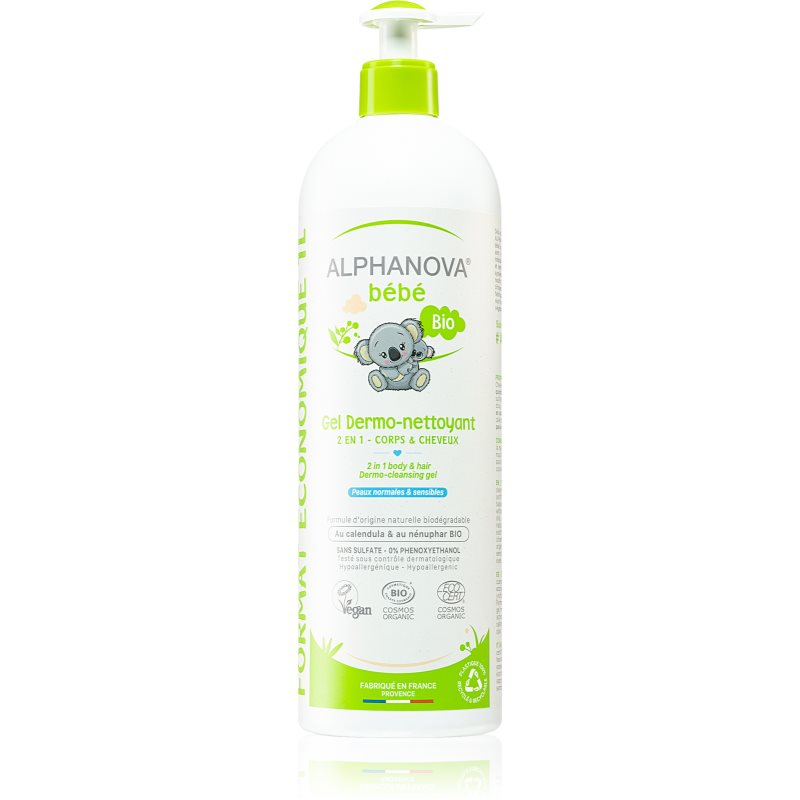 Alphanova Baby Bio 2 in 1 gel de dus si sampon pentru nou-nascuti si copii 1000 ml