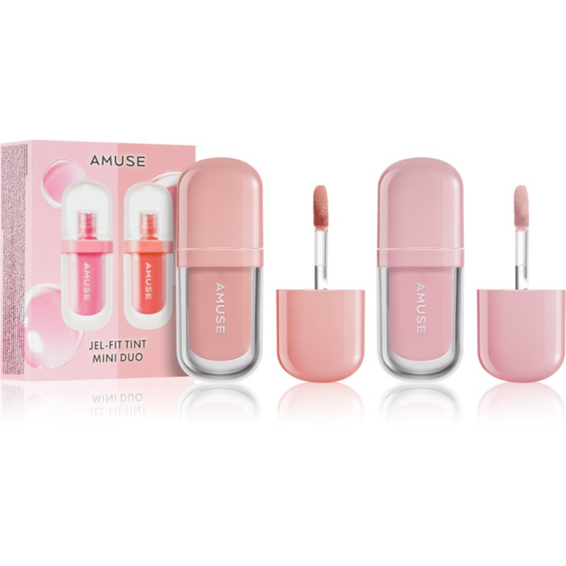 AMUSE Jel-Fit Tint Mini Duo set de luciu de buze hidratant culoare Warm Tone 2x1.5 ml