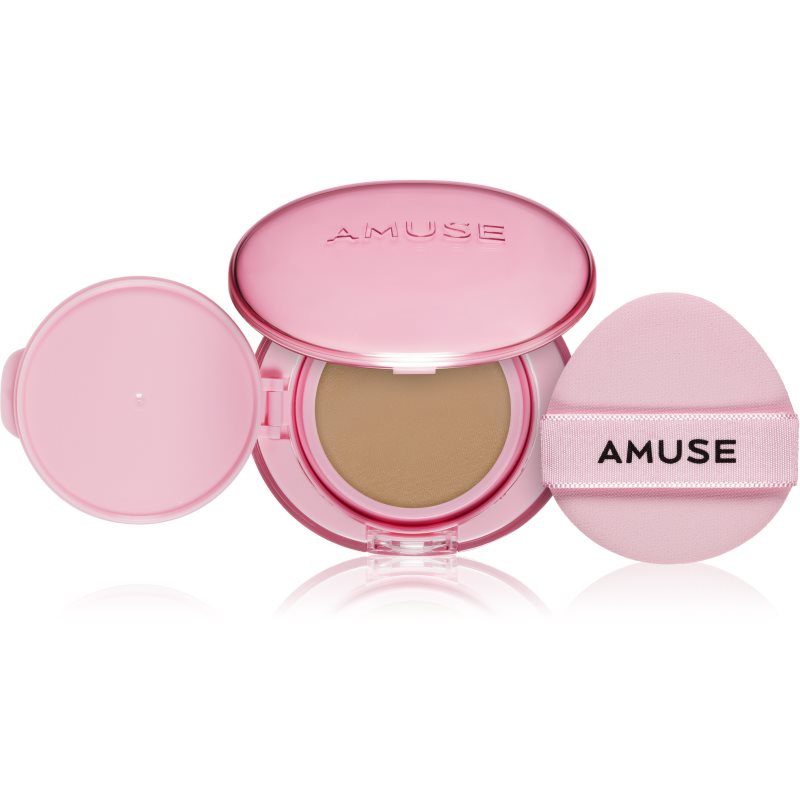 AMUSE Dew Power Vegan Cushion burete cu machiaj de lungă durată pentru strălucirea și netezirea pielii culoare 04 Tan 15 g