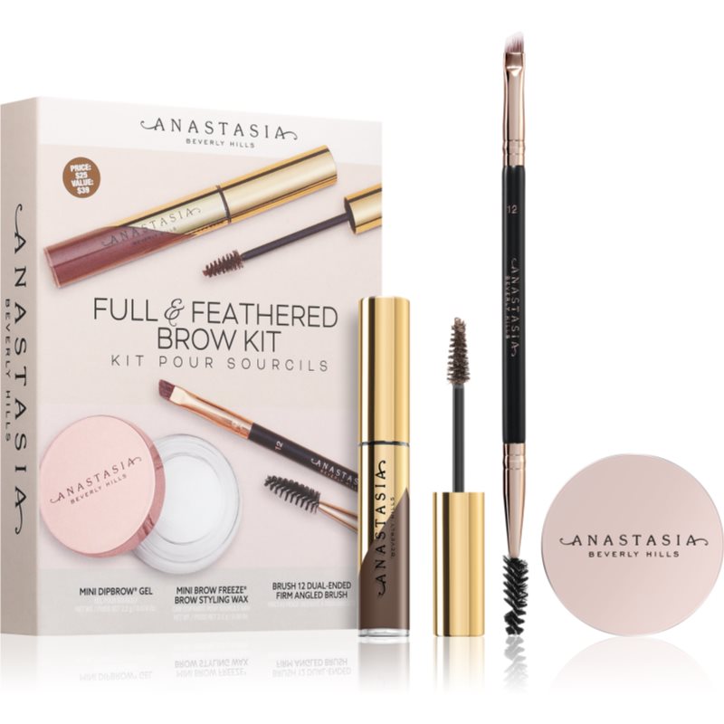 Anastasia Beverly Hills Full & Feathered Brow Kit Mini kit pentru sprâncene Soft Brown culoare