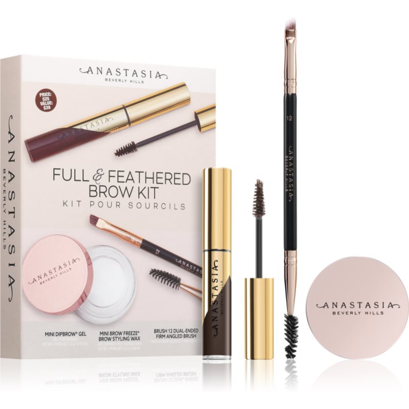 Anastasia Beverly Hills Full & Feathered Brow Kit Mini kit pentru sprâncene Dark Brown culoare