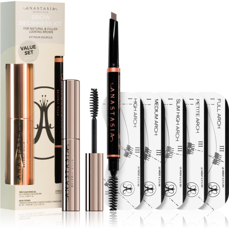 Anastasia Beverly Hills Brow Beginners Kit set pentru sprancene culoare Soft Brown