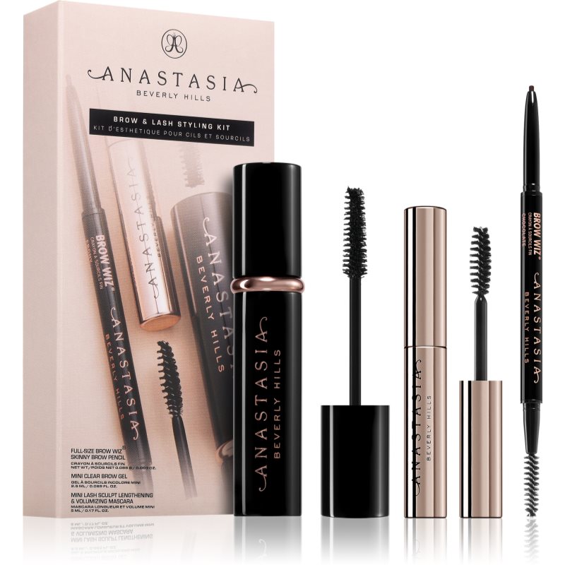 Anastasia Beverly Hills Brow & Lash Styling Kit set cadou pentru ochi și sprâncene culoare Dark Brown