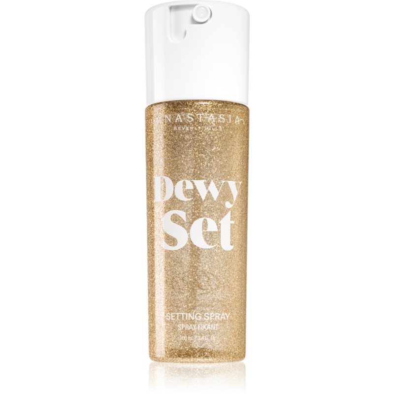 Anastasia Beverly Hills Dewy Set Setting Spray stralucire intensa faciale cu parfum Coconut & Vanilla 100 ml