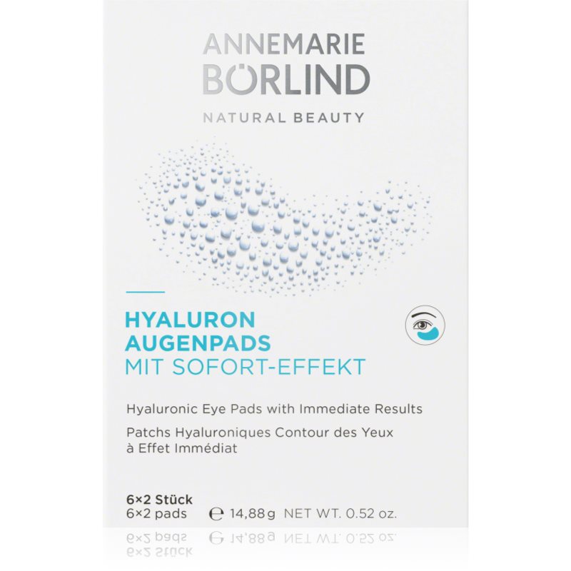 ANNEMARIE BÖRLIND EYES &amp; LIPS Eye Pads mască hialuronică hidratantă, pentru zona ochilor 6x2 buc