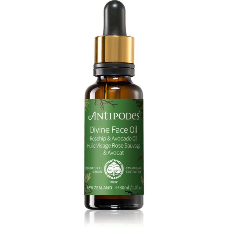 Antipodes Divine Face Oil Rosehip & Avocado Oil ser protector impotriva primelor semne de imbatranire ale pielii 30 ml