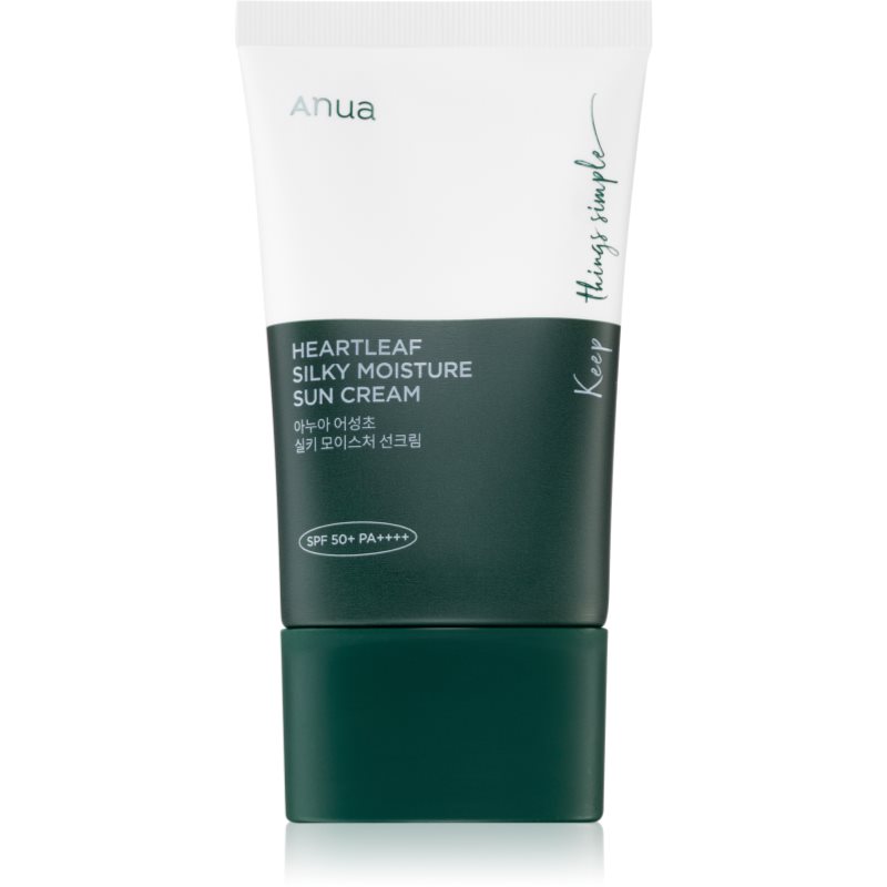 Anua Heartleaf Silky Moisture Sun Cream crema de zi intens hidratanta SPF 50+ 50 ml
