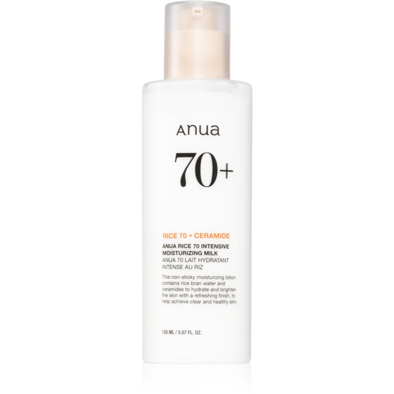 Anua Rice 70 Intensive Moisturizing Milk lapte hidratant, cu efect de iluminare faciale 150 ml
