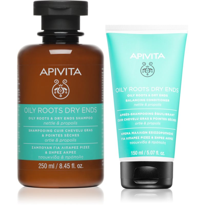 Apivita Oily Roots & Dry Ends set pentru scalp gras și vârfuri uscate