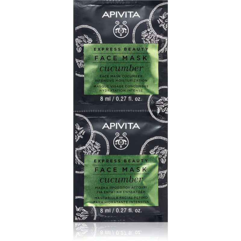 Apivita Express Beauty Moisturizing Face Mask Cucumber mască facială intens hidratantă 2 x 8 ml